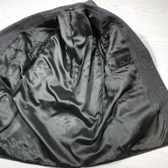 Vintage Bill Blass Tweed Wool Blazer 40R Solid Gray Sport Coat Jacket 3 Button - Picture 11 of 15